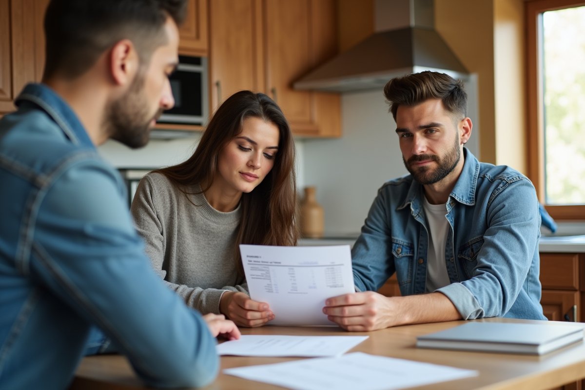 Jeune couple discutant d