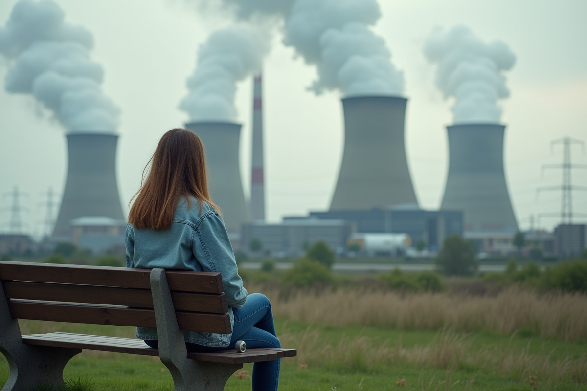 Jeune femme assise près d
