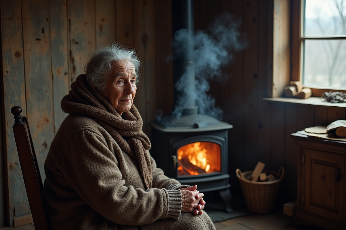 Femme âgée assise près d