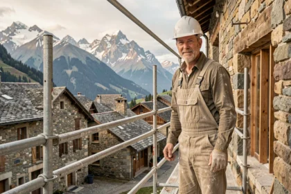Entreprise de rénovation dans les Hautes-Pyrénées avec village pyrénéen en arrière-plan